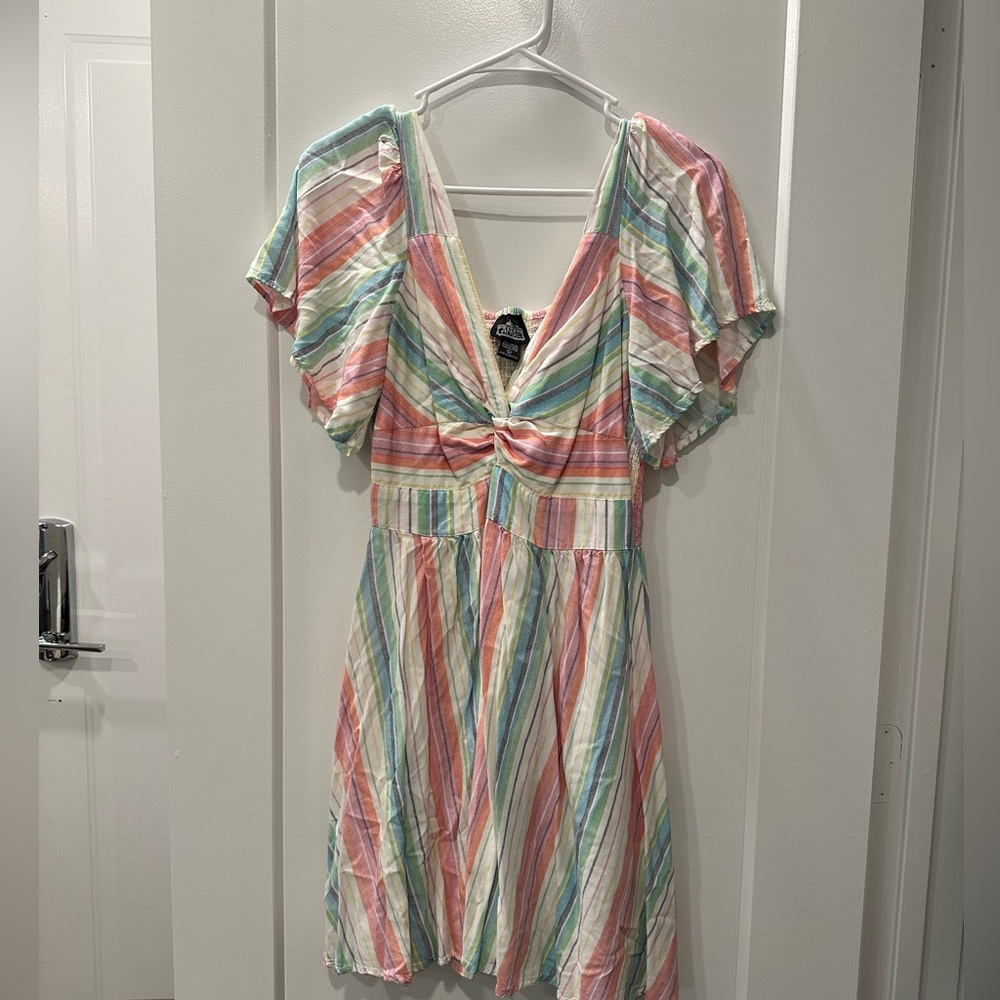 Angie Multicolor Striped V-Neck Dress